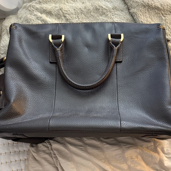 Vintage BROOKS BROTHERs Elegant Black Leather Men's Bag briefcase satchel - Picture 10 of 15